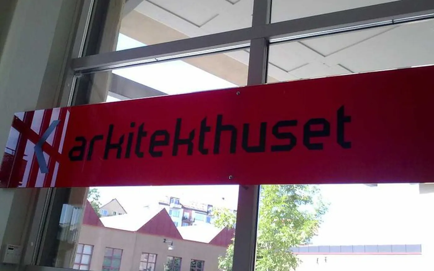 Arkitekthuset venue sign at Stockholm Fashion Week